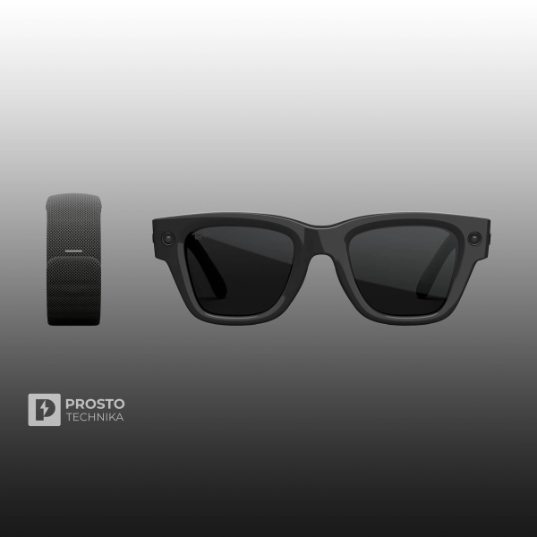 Ray-Ban Display Глянцевый Чёрный с Прозрачно-Серыми Линзами